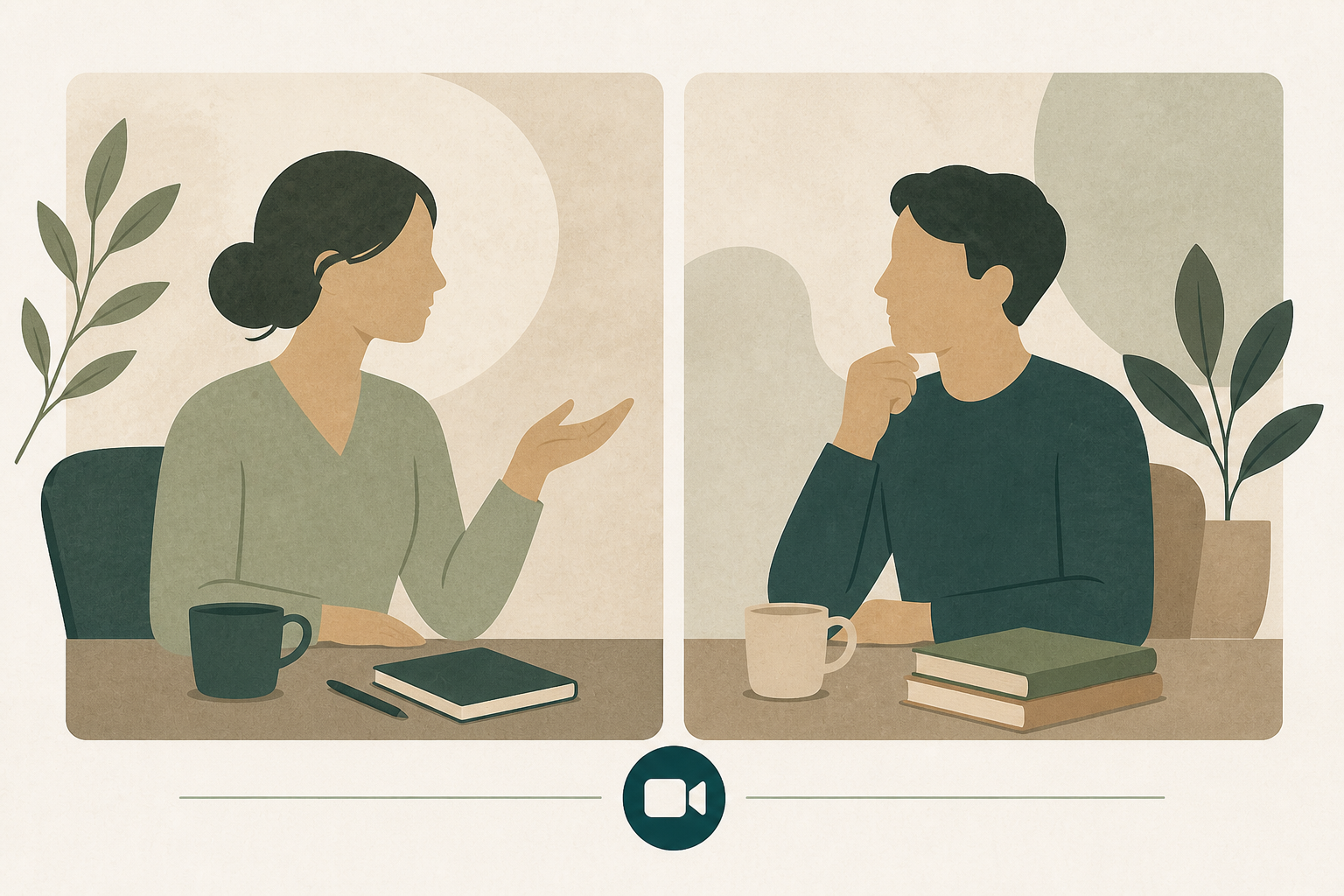 Illustration representing clinical supervision and mentorship with an approved supervisor in South Carolina